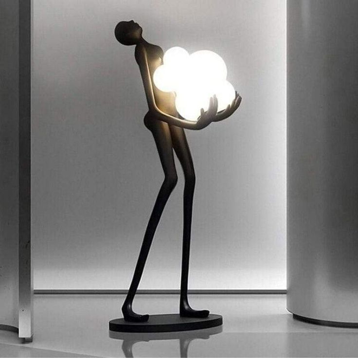Sculpture Floor Lamp with Globe Lights
