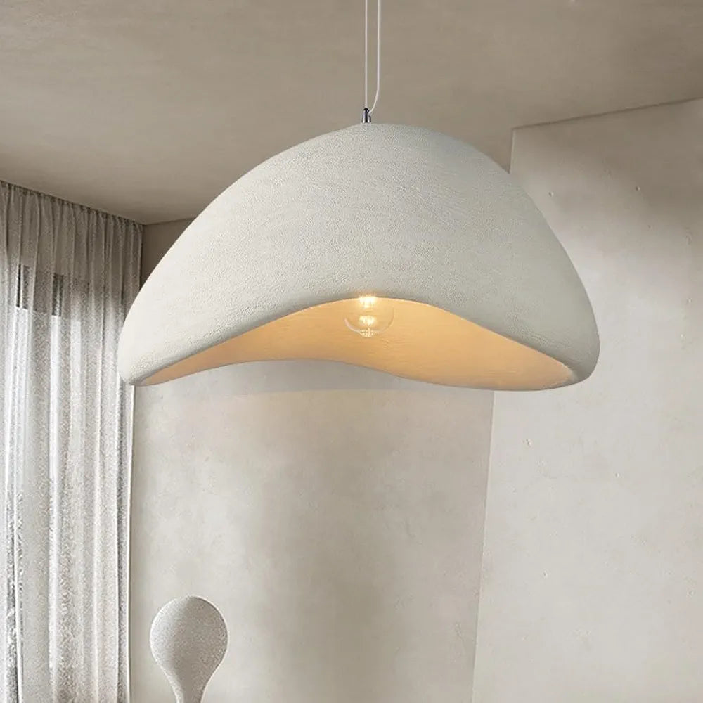 Wabi-Sabi Style Resin Pendant Light – Adjustable Vintage Hanging Lamp