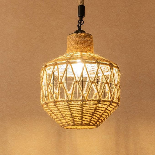 Industrial Hemp Rope LED Chandelier – Fusion of Retro & Modern Design