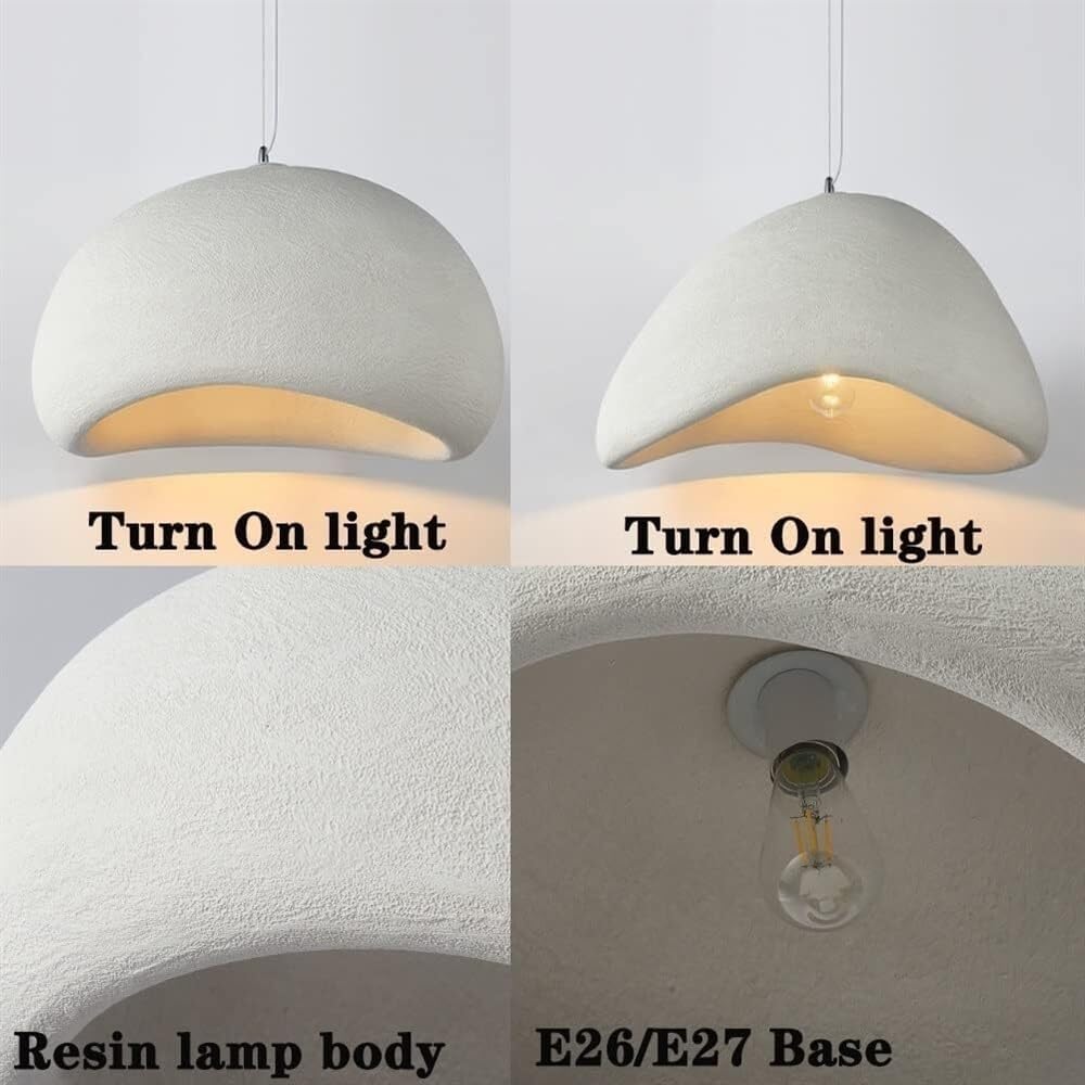 Wabi-Sabi Style Resin Pendant Light – Adjustable Vintage Hanging Lamp