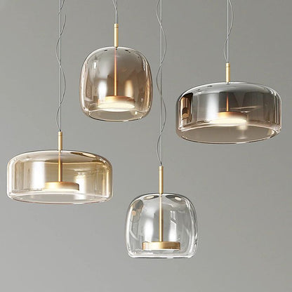 LED Glass Amber Gold Pendant Lamp