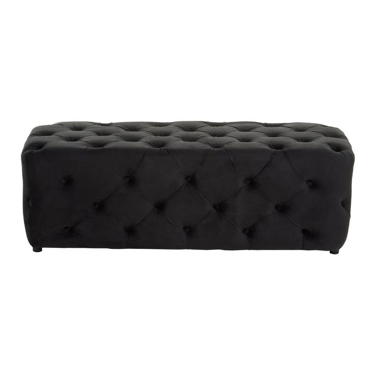 Luxury Tufted Velvet Ottoman Bench – Modern Upholstered Footrest Stool