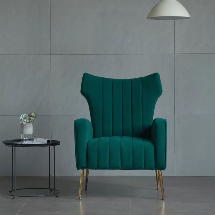 Luxury Wingback Velvet Lounge Chair – Stylish Accent Seating for Modern Interiors