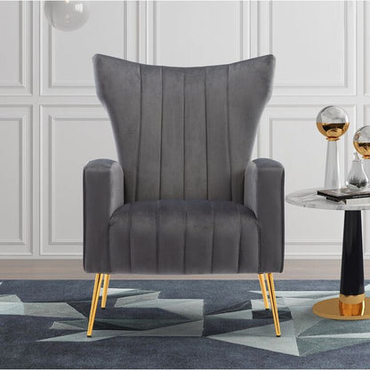 Luxury Wingback Velvet Lounge Chair – Stylish Accent Seating for Modern Interiors