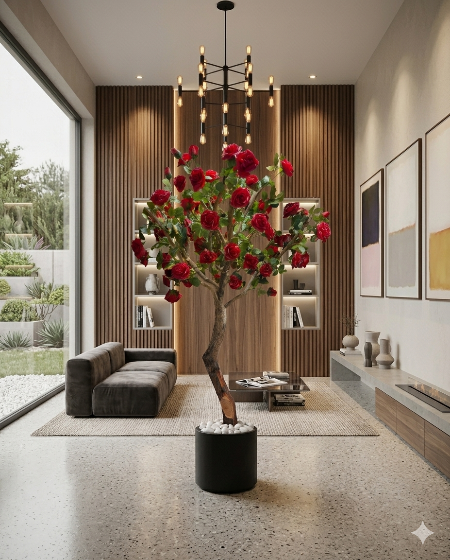 Modern Artificial Rose Topiary Tree
