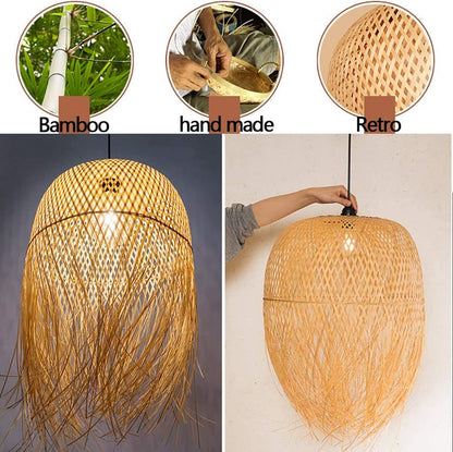 Handwoven Bamboo Pendant Lamp – 60cm of Timeless Elegance