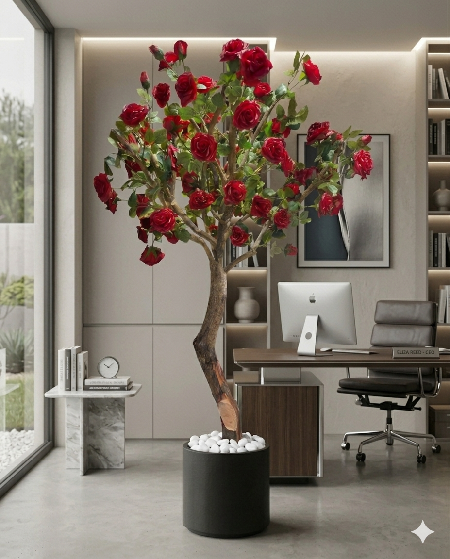 Modern Artificial Rose Topiary Tree