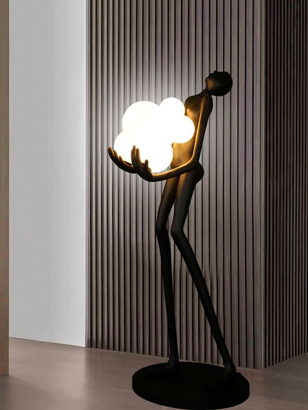 Sculpture Floor Lamp with Globe Lights
