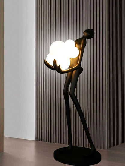 Sculpture Floor Lamp with Globe Lights