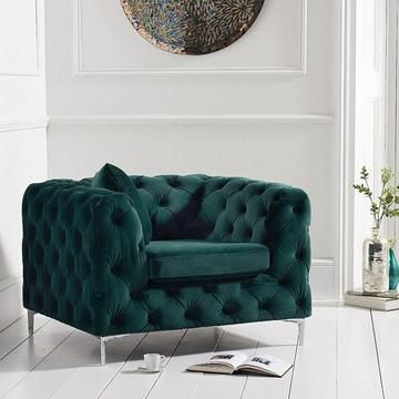 Modern Tufted Velvet Loveseat Sofa – Compact Luxury Accent Couch