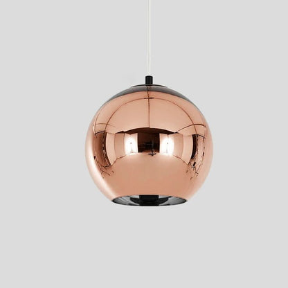 Modern Geometric Rose Gold Glass Globe Pendant Light