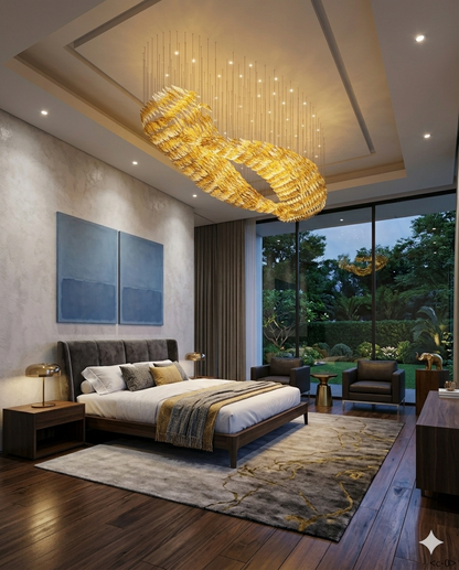 5M Custom Wavy Glass Chandelier – Luxury Orange & White Art Glass Pendant Light