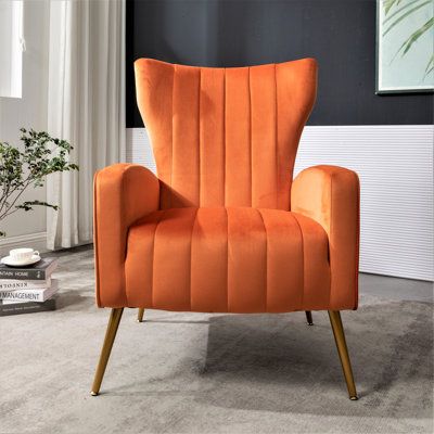 Luxury Wingback Velvet Lounge Chair – Stylish Accent Seating for Modern Interiors