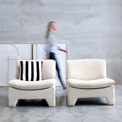 Modern Bouclé Accent Lounge Chair – Minimalist Armless Single Seater Sofa