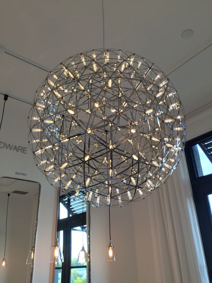 Modern Spark Ball LED Chandelier – Gold Chrome Firework Sphere Light