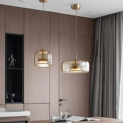 LED Glass Amber Gold Pendant Lamp
