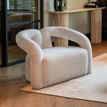 Cloud White Cashmere Lounge Chair – Luxury Single Sofa Chair for Living Room