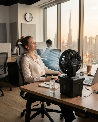 Portable Air Cooler & Outdoor Misting Fan with 11L Bucket Tank | 20000mAh Battery Powered Water Cooling Fan for Patio