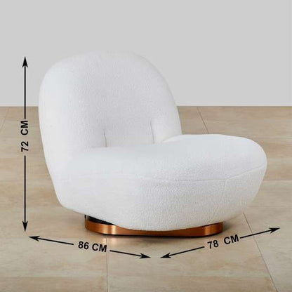 Serenity Plush Accent Chair – Fleece Velvet Lounge Chair with Wood Frame