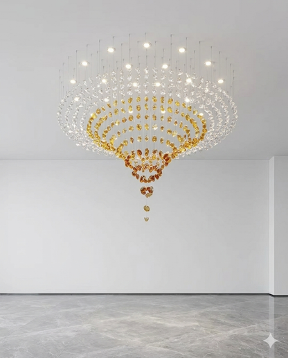 Custom Luxury Geometric Conical Raindrop Chandelier