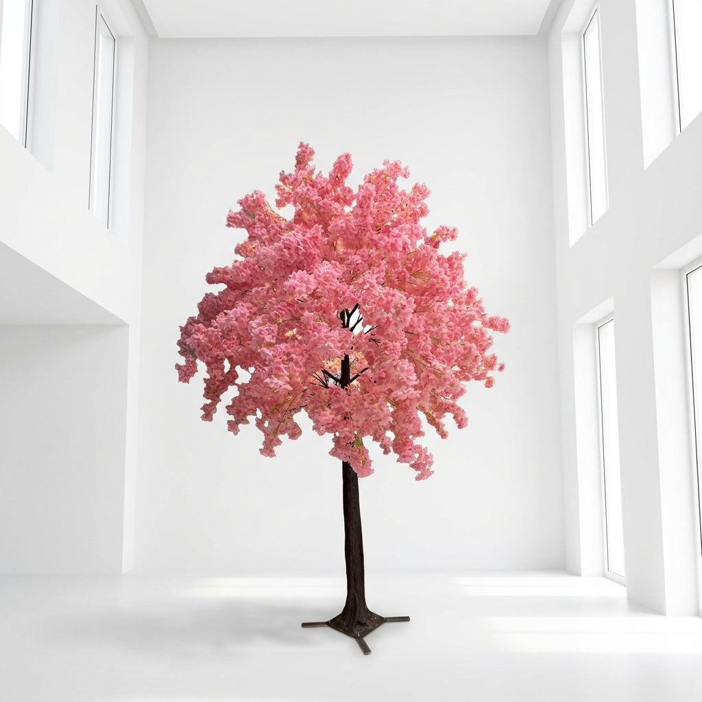 Artificial Pink Cherry Blossom Tree – Tall Silk & Plastic Faux Floral Decor for Home, Weddings & Commercial Events