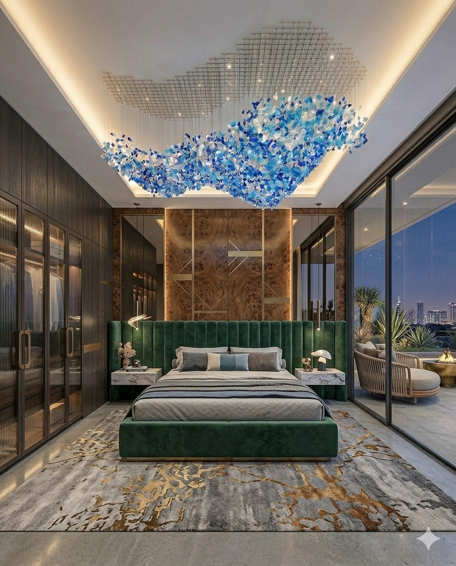 Custom Organic Stone Chandelier - Modern Wavy Design