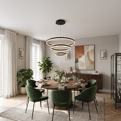 3-Ring Modern LED Pendant Chandelier