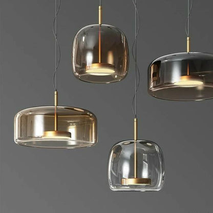 LED Glass Amber Gold Pendant Lamp