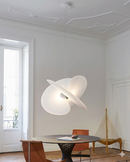 Modern Magnetic PET Fan Chandelier – Lightweight Statement Light With Silk Effect