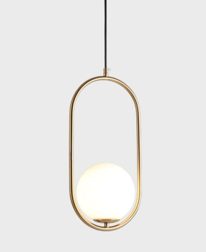 OBI Opal Glass with Brass Gold Metal Single Pendant Light