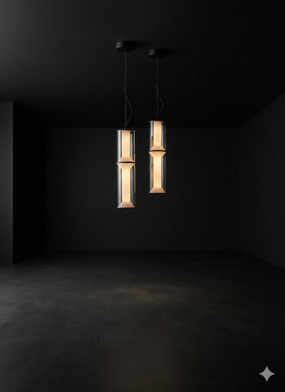 80cm Modern Smoke Grey LED Pendant Light – Minimalist Bedside Hanging Cylindrical Chandelier with 80cm Adjustable Cord