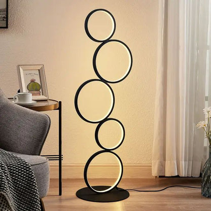 Modern Ring Touch LED Floor Lamp – Minimalist Smart Ambience Light