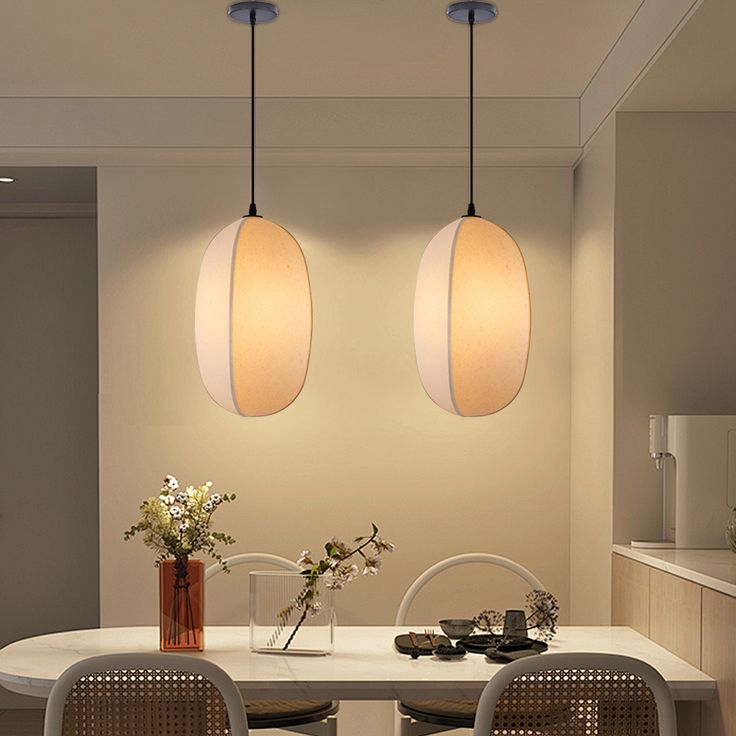 Japanese Homestay White Fabric Chandelier – Minimalist Woven Pendant Light for Living Room & Bedroom