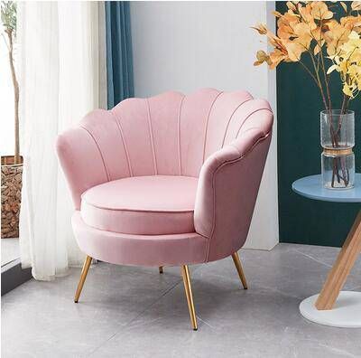 Luxury Flower Shell Velvet Accent Chair – Modern Petal Back Statement Chair