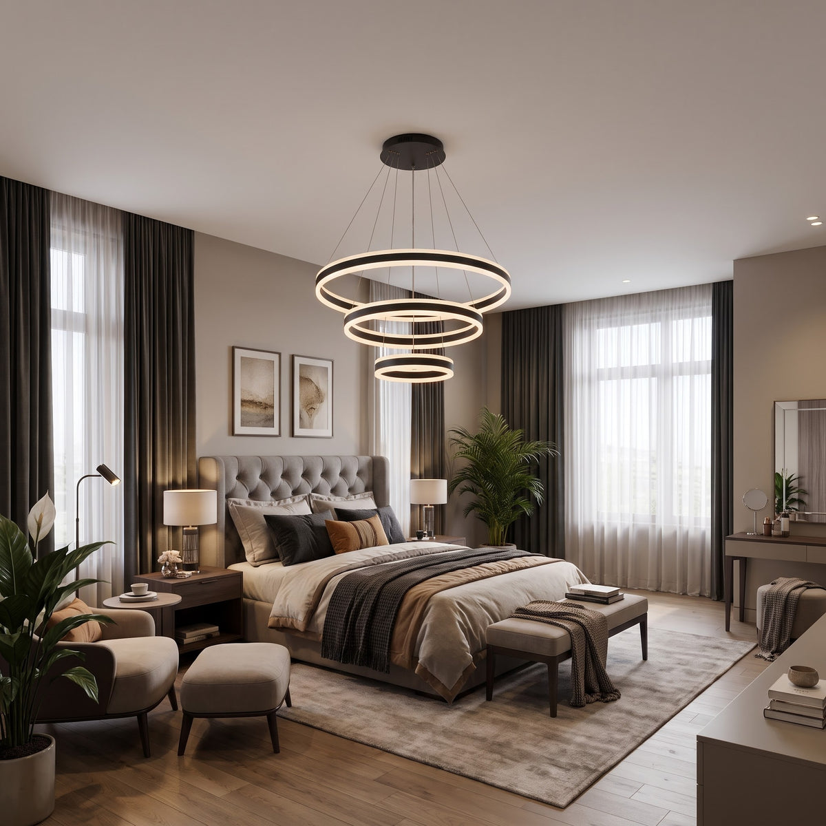3-Ring Modern LED Pendant Chandelier