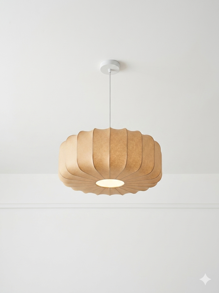 40cm Modern Pumpkin Paper Pendant Light – Minimalist Origami Ceiling Chandelier