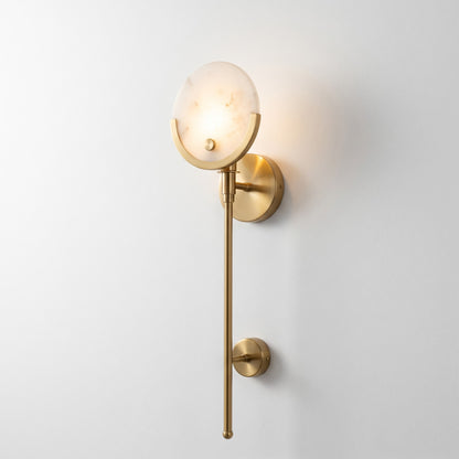 Modern Gold & Marble Wall Sconce | Luxury Warm LED Wall Light for Bedroom & Restaurant