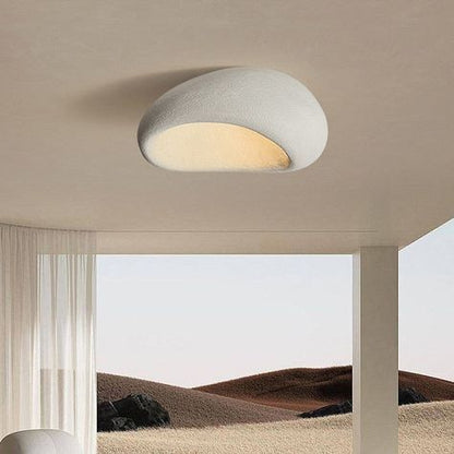 Wabi-Sabi Style Ceiling Light – Japanese Flush Mount Light Fixture for Bedroom, Kitchen, or Hallway