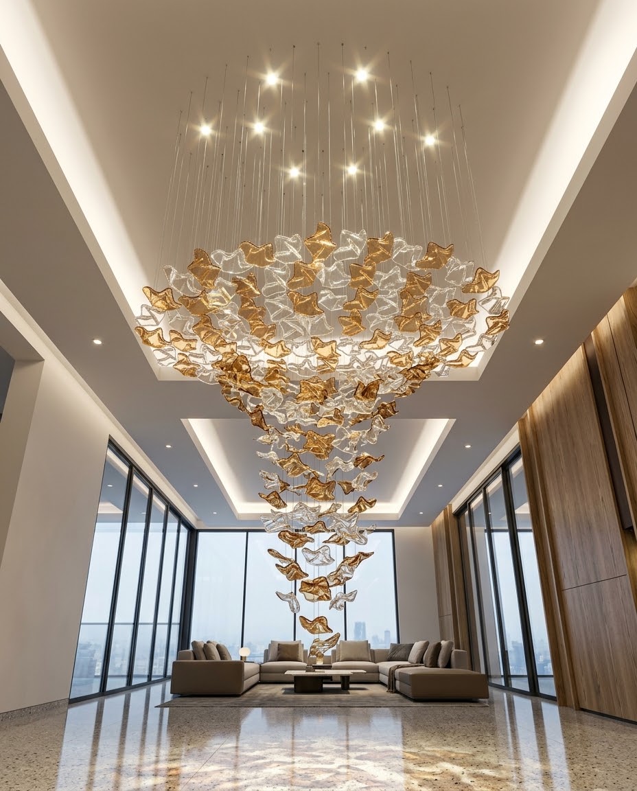 4M Custom Funnel Feature Chandelier for Luxury Villas & Atriums