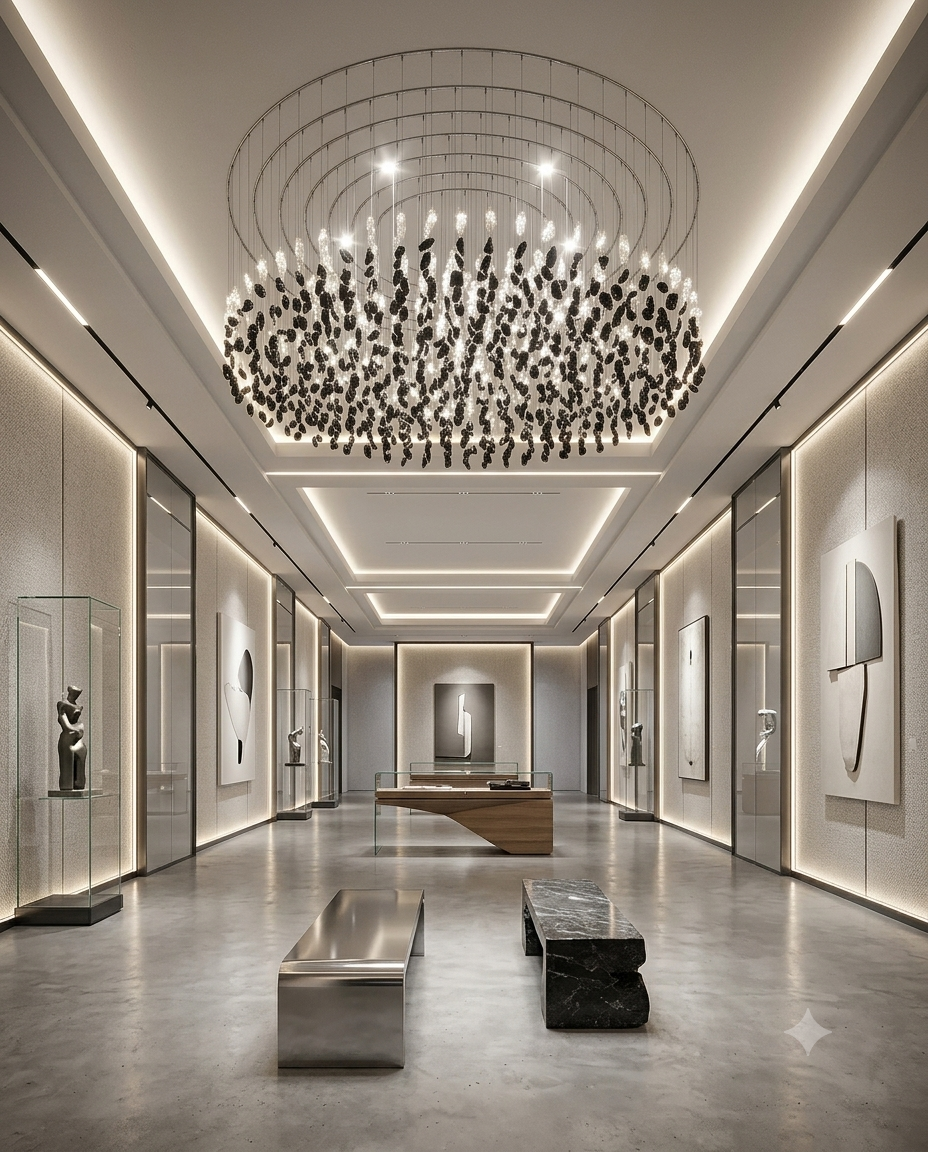 Custom Round Crystal Chandelier | Modern Black & White Dual-Tone Light (1M / 1.2M)⁠