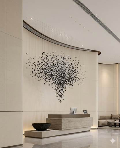 Monolithic 2M Linear Black Stone Panel – Custom Ultra-Slim Design