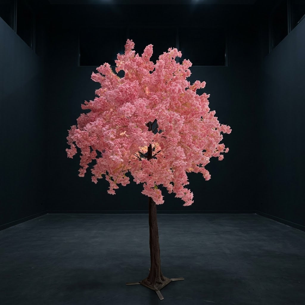 Artificial Pink Cherry Blossom Tree – Tall Silk & Plastic Faux Floral Decor for Home, Weddings & Commercial Events