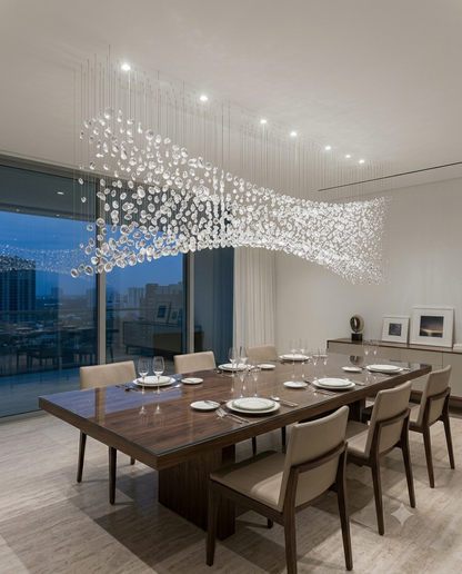 Modern Custom Hourglass Crystal Stone Chandelier | 2M Luxury Dining Table Pendant Light