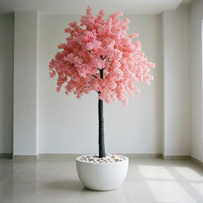 Artificial Pink Cherry Blossom Tree – Tall Silk & Plastic Faux Floral Decor for Home, Weddings & Commercial Events