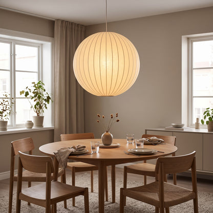 50cm Japandi Paper Globe Pendant Light – Modern Round Chandelier for Home & Commercial Spaces