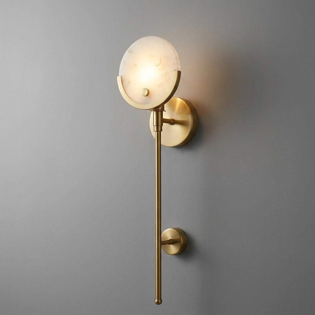 Modern Gold & Marble Wall Sconce | Luxury Warm LED Wall Light for Bedroom & Restaurant