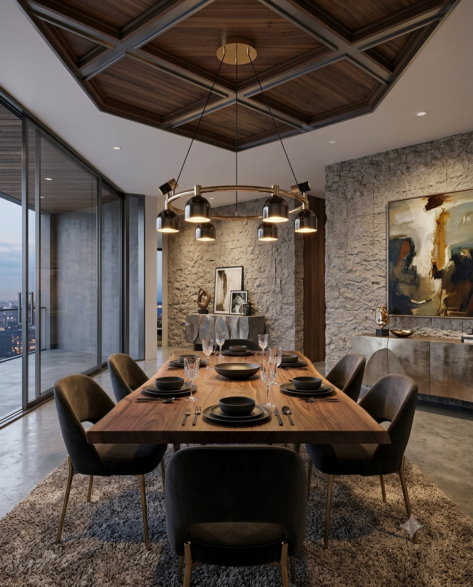 Contemporary Black & Gold Round Chandelier – 8-Light Adjustable LED Pendant for Living Room⁠