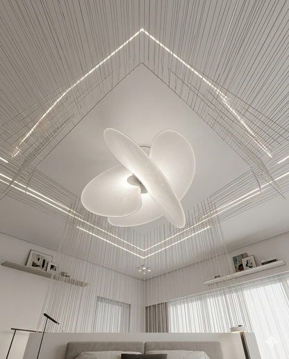 Modern Magnetic PET Fan Chandelier – Lightweight Statement Light With Silk Effect