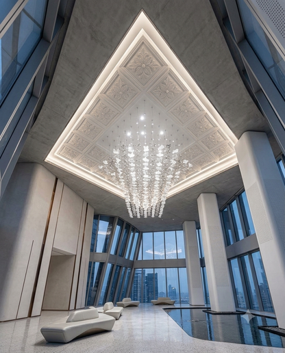 Monarch 3M Custom Glass Chandelier – Luxury Silver, Clear & White Rectangular Pendant Light