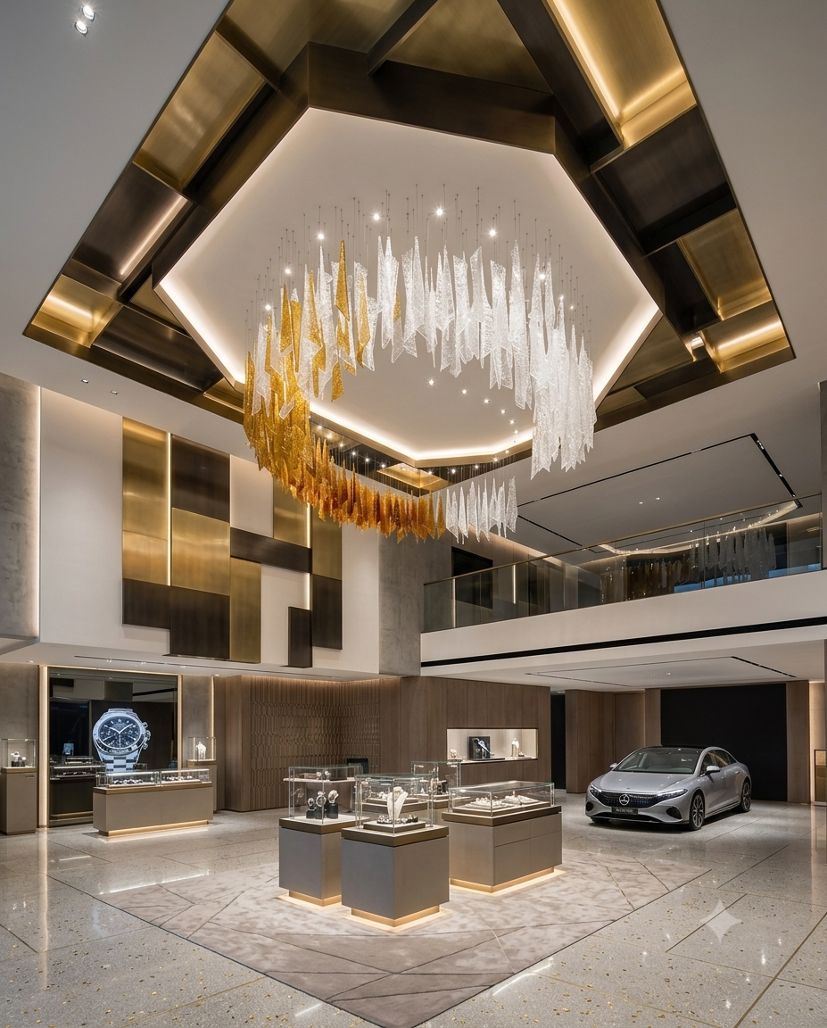 Luxury Custom Spiral Glass Chandelier - Ice-Shaped Orange & White Pendant Light